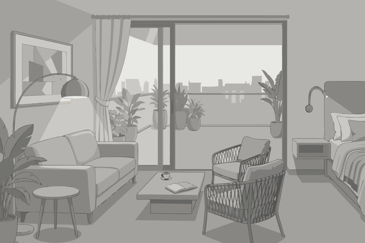 Doppel-/Zweibettzimmer mit Meerblick
